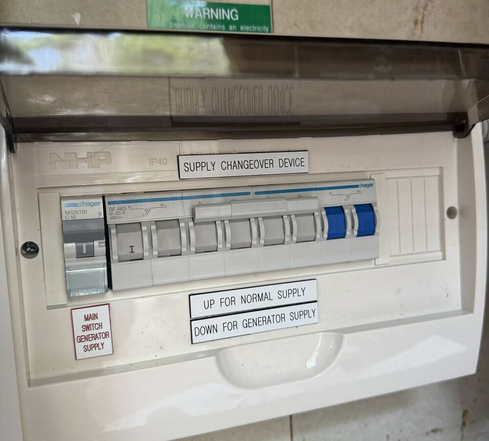 Generator changeover switch installation