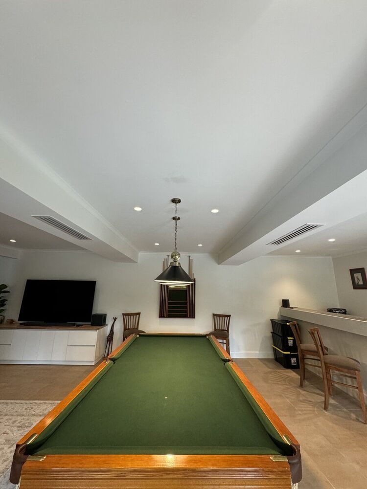 LED downlights entertainment room installation