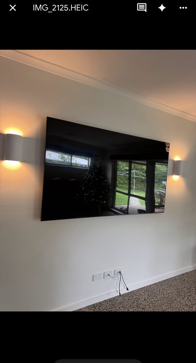 Wall light and TV point installation